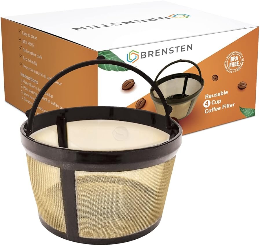4 Cup Reusable Filter Basket With Closed Bottom Fits MrCoffee Coffee Maker and Brewer - Permanent Filter Replacement Compatible With Mr Coffee Gold Basket-Style Filters 1-Pack - Product Image
