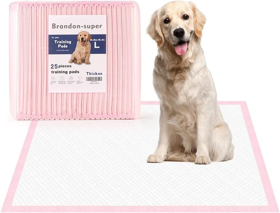 Super-Absorbent Leak-Proof Dog and Puppy Pet Training Pad, Housebreaking Puppy Pads Disposable (24“ X 35.5”-Large 25PCS) - Product Image