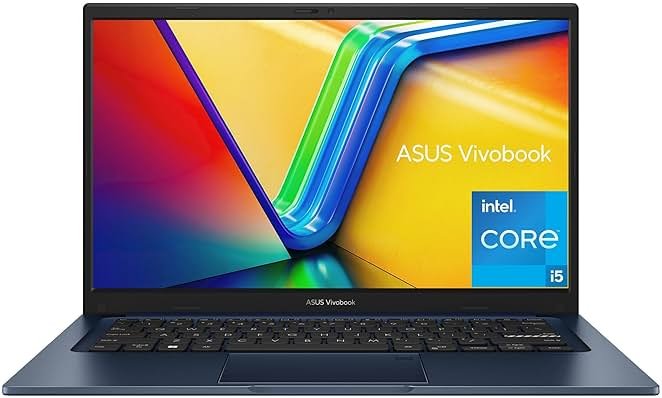 ASUS 2023 Vivobook 14 Laptop, 14” FHD (1920 x 1080) Display, Intel Core i5-1235U CPU, Intel Iris Xᵉ Graphics, 8GB RAM, 256GB SSD, Windows 11 Home, Quiet Blue, F1404ZA-AS51 - Product Image