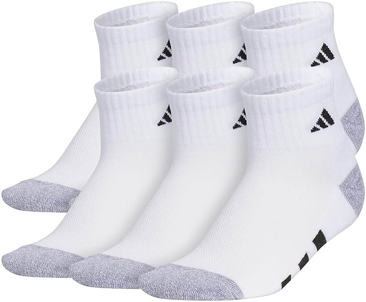 adidas Kids Athletic Cushioned 6-Pack Quarter Socks (Little Kid/Big Kid/Adult) - Product Image