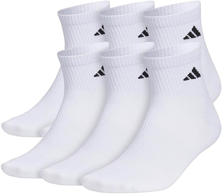 adidas Men's Superlite Quarter Ankle Socks (6 Pairs) Lightweight & Breathable - Product Image