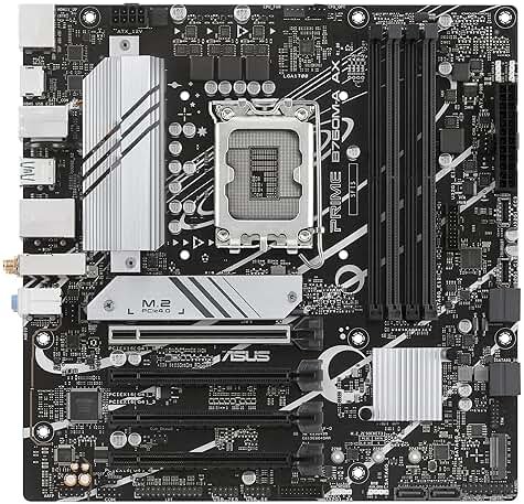 ASUS Prime B760M-A AX LGA 1700(Intel® 12th&13th Gen) microATX Motherboard (PCIe® 4.0, 2xM.2 Slots, DDR5,Realtek 2.5 Gb LAN,WiFi 6, DP,Rear USB 3.2 Gen 2, Front USB 3.2 Gen 1 Type-C®) - Product Image