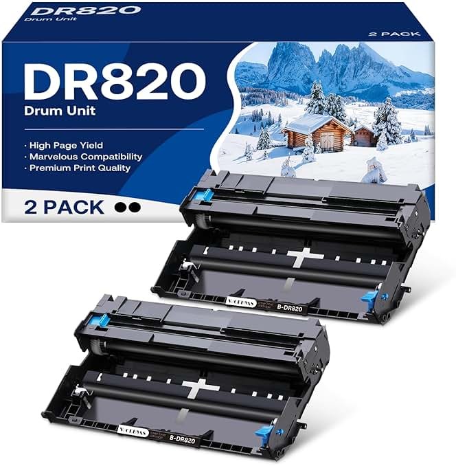 DR820 Drum Unit Compatible for Brother DR 820 DR-820 Replacement for MFC-L5900DW HL-L6200DW HL-L5100DN MFC-L5800DW MFC-L5700DW HL-L5200DWT MFC-L6700DW HL-L5200DW (2 Drum Unit, NOT Toner) - Product Image