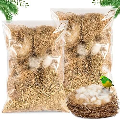 Sukh Bird Nesting Material - Bird Nests Bedding Hummingbird Nesting Material Mixing Canary Nesting Material Finch Nesting Material Parakeet Nesting Materials for Cage,Gardens,Tree Trunks (2) - Product Image