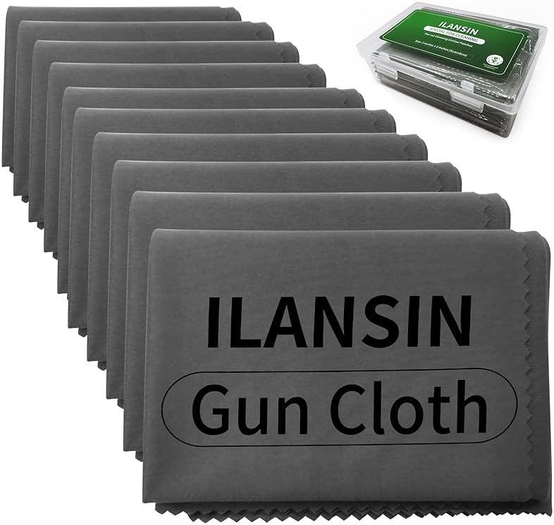 ILANSIN 10/6Pack Technology Microfiber Black/Gray Gun Cleaning Cloth-Large Size-Lint Free-Reusable Cleaning pad for All Firearm-Each Pack is Individually Packaged-Gun Cleaning Supplies Store - Product Image
