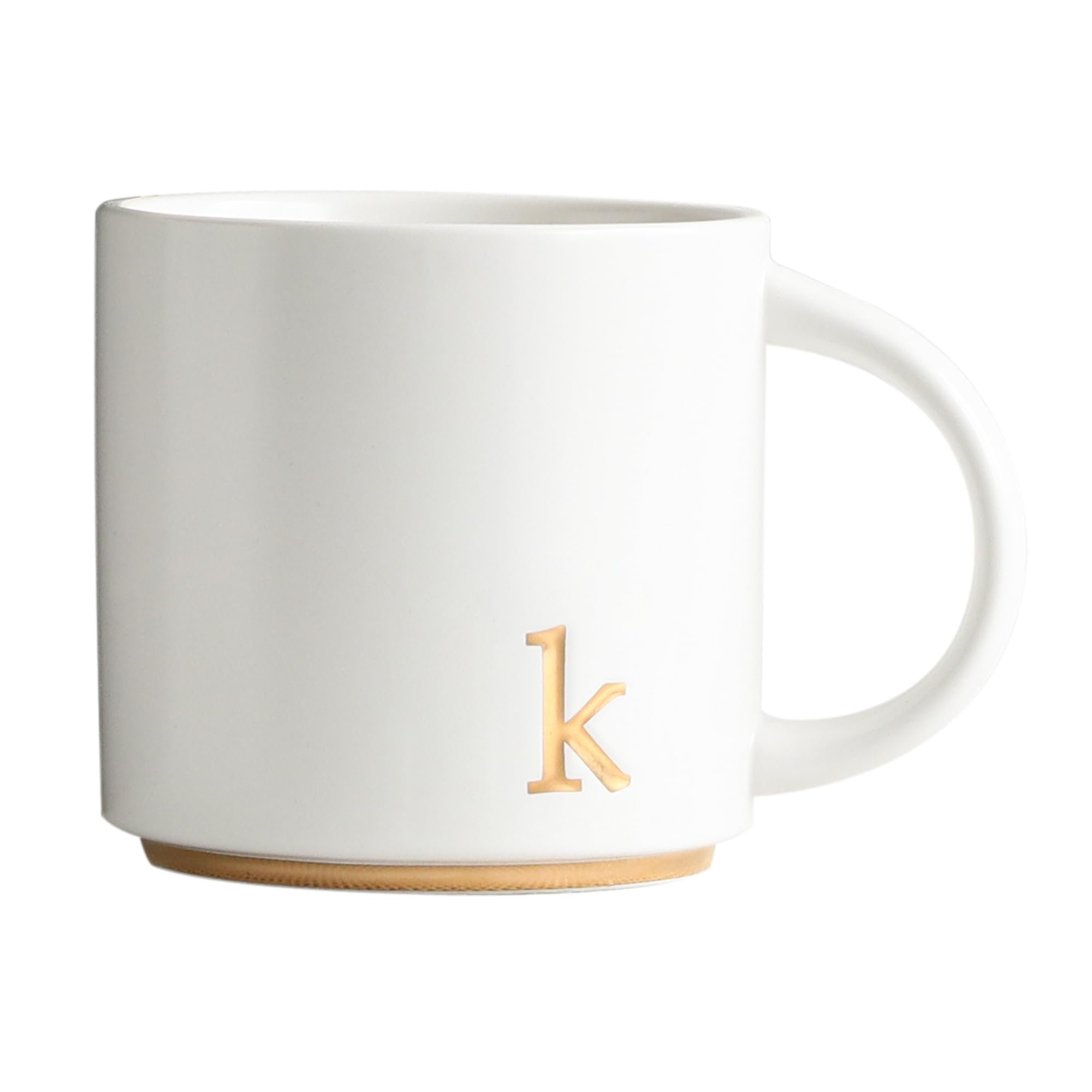 COLLECTIVE HOME - Monogram Ceramic Mugs, 15 oz Golden Initial Coffee Cups, Elegant Alphabet Tea Mugs, Elegant Personalized Mug with Gift Box, Luxurious Cups for Office and Home (k) - Product Image