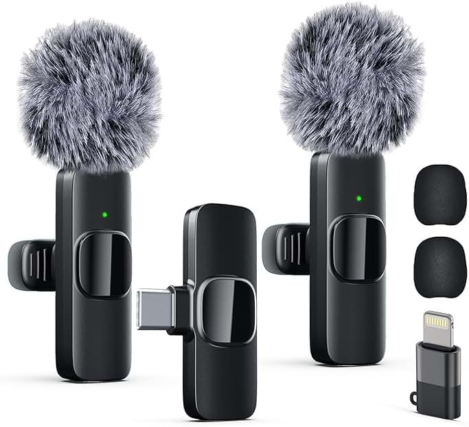 Labstandard Professional Wireless Lavalier Lapel Microphone for iPhone, iPad, mini Video Recording Mic forInterview Video Podcast Vlog YouTube&Livestream, Noise Reduction, Plug &Play - Product Image