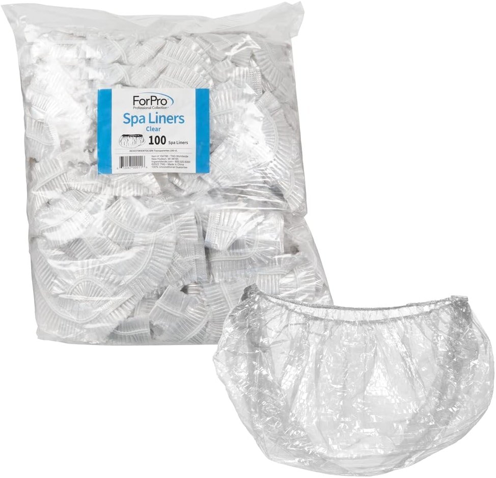ForPro Professional Collection Spa Liners, Fit All Pedicure Spas, Disposable Pedicure Liners, Clear, 100-Count - Product Image