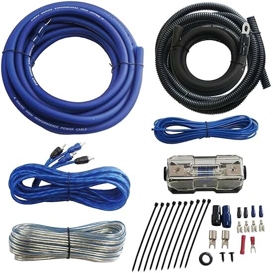 RonDexy Rock Direct True 4 Gauge Car Audio Cable Amp Wiring Kit 2 Channel CCA Power Cable Amplifier Install Wiring Kit - Product Image