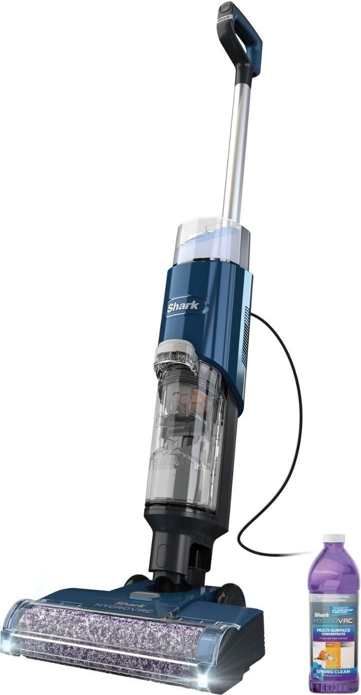 SHARK WD101 HydroVac XL 3-in-1 Vacuum, Mop & Self-Cleaning System for Multi-Surface Cleaning, Perfect Hardwood, Tile, Marble, Area Rug More, Corded, Navy (Renewed) - Product Image