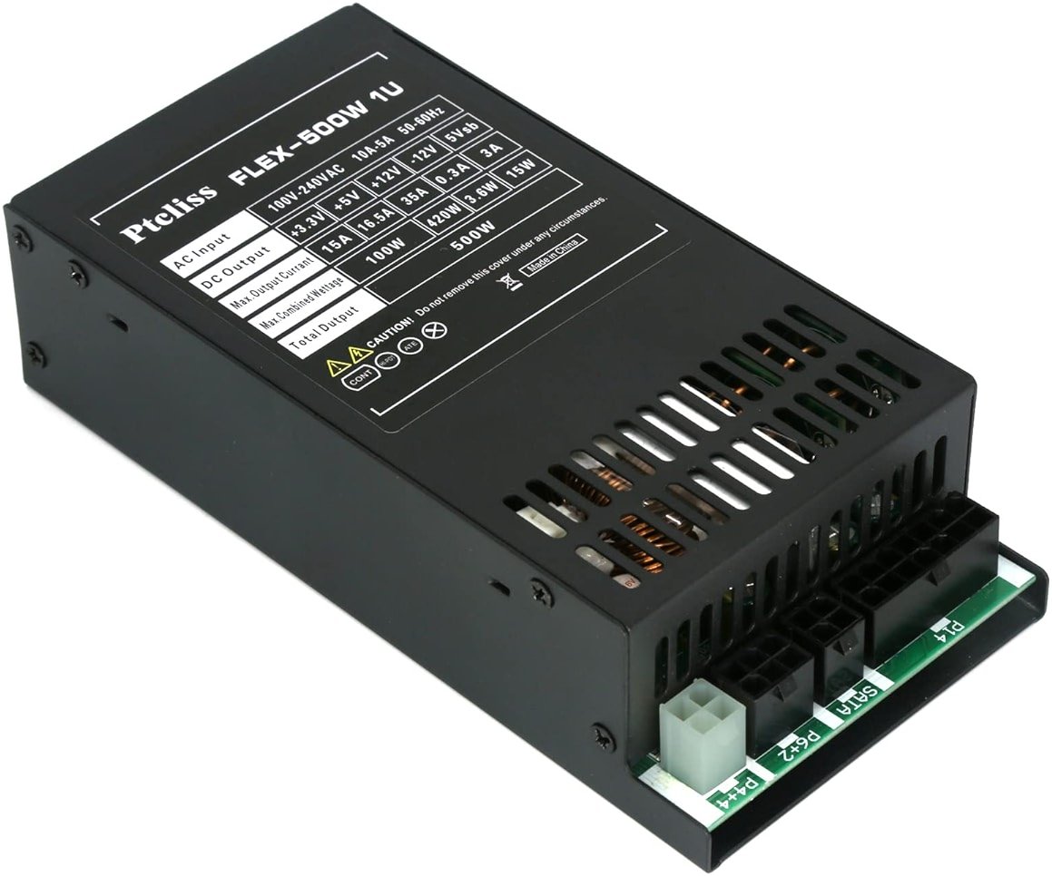 Ptcliss 500W Full Modular 1U Flex ATX Power Supply 80 Plus Bronze Efficiency, Flex-500W - Product Image