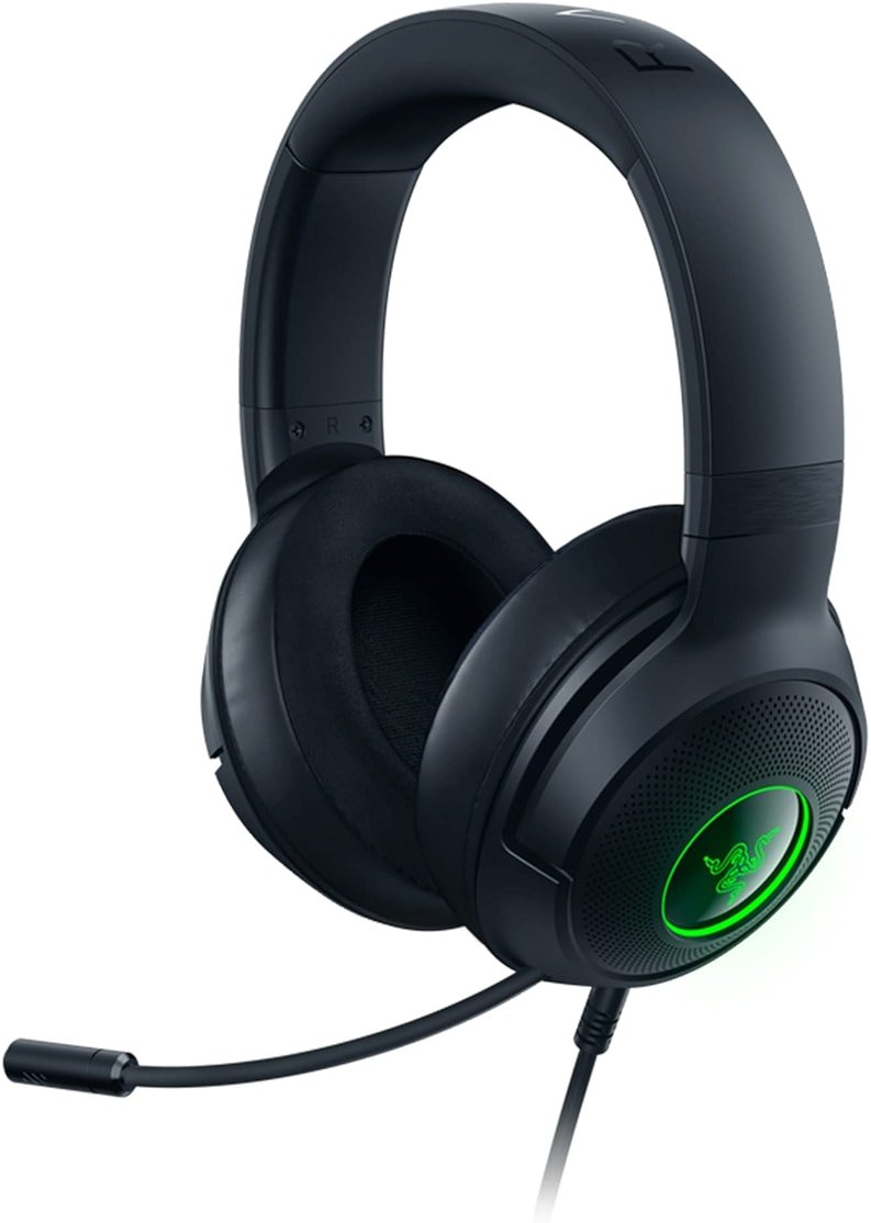 Razer Kraken V3 X Wired USB Gaming Headset: Lightweight Build - Triforce 40mm Drivers - HyperClear Cardioid Mic - 7.1 Surround Sound - Chroma RGB Lighting - Black (Renewed) - Product Image