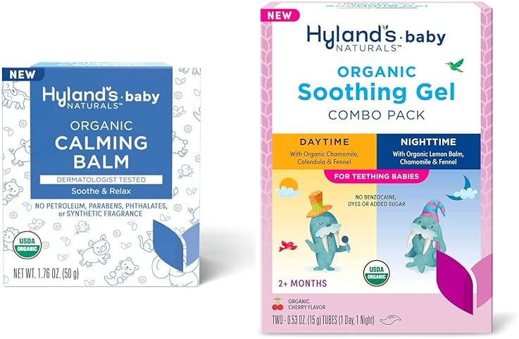 Bundle of Hyland's Baby Organic Calming Balm and Organic Daytime and Nighttime Oral Soothing Gel Combo Pack - Product Image