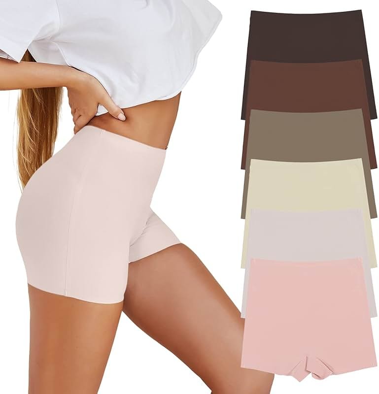 SHARICCA BoyShorts Panties for Women Seamless Soft Boy Shorts Underwear Short Boxer Briefs Anti Chafing Multiple Pack - Product Image