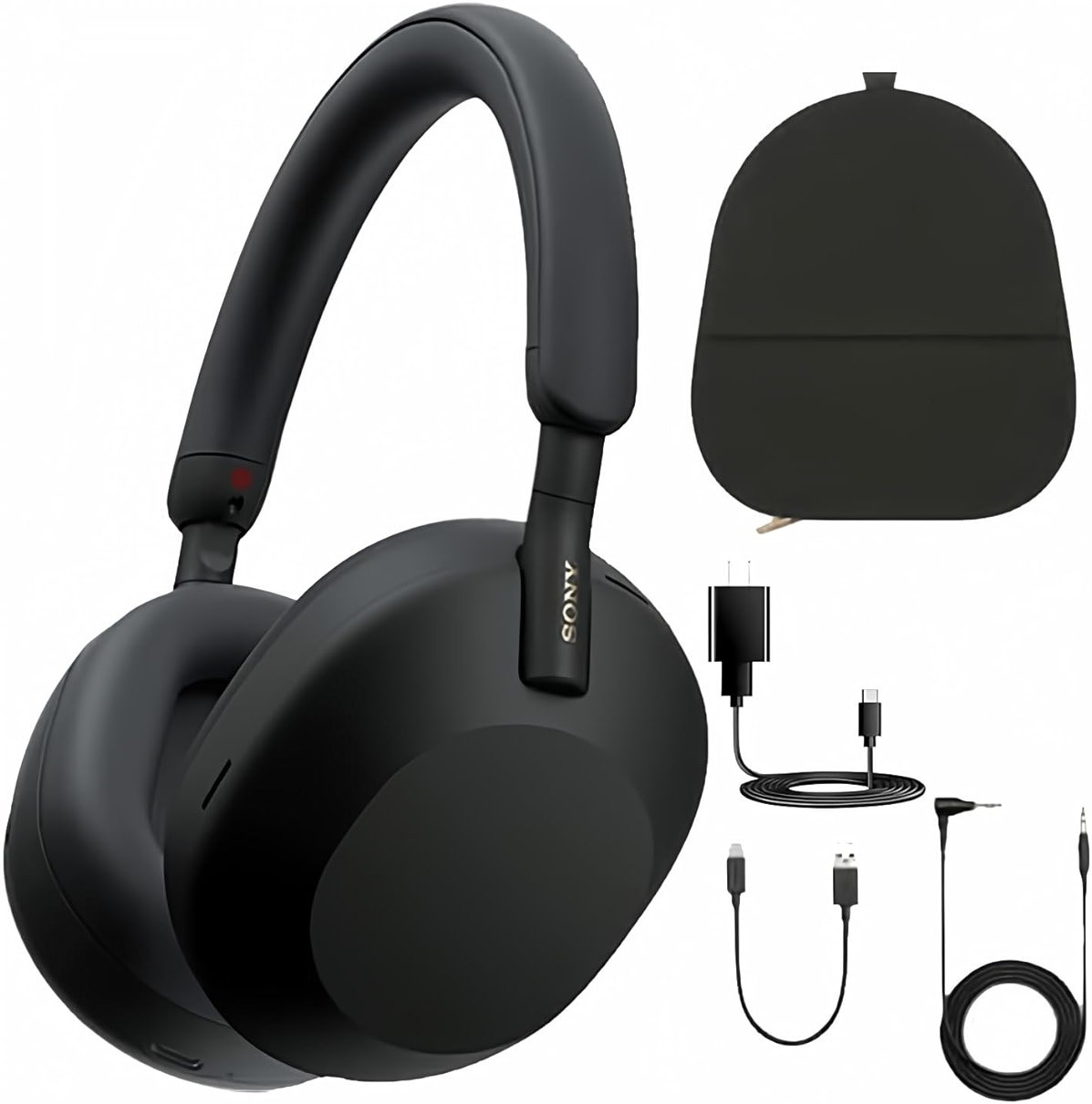 Sony WH-1000XM5 Noise Canceling Wireless Over-Ear Headphones (Black) & Case - Product Image