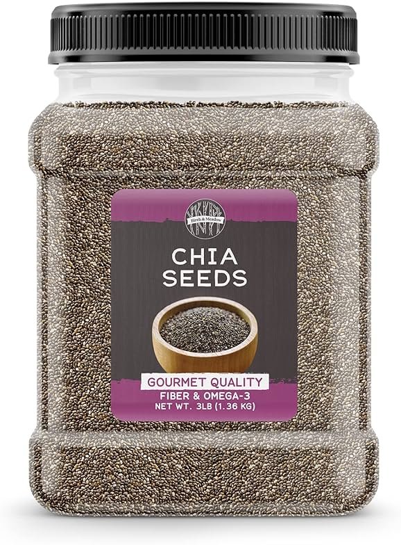 Birch & Meadow 3 lb of Chia Seeds, Nutty Flavor, Smoothies & Baked Goods - Product Image