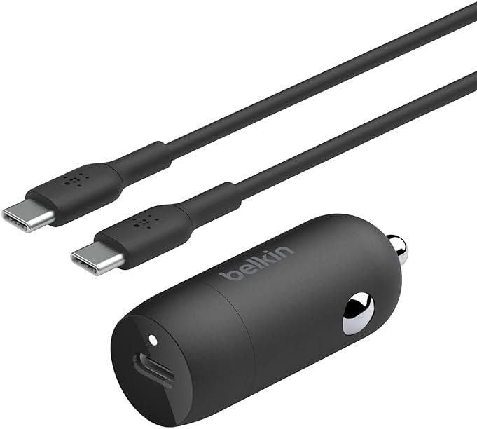 Belkin Boost↑Charge™ 30W USB-C Compact Fast Car Charger w/USB-C Cable Included, for iPhone 16, 16 Pro, iPhone 15, Galaxy S25, S24, Pixel 9 & 8, Note, Nintendo Switch 2 & More - Black - Product Image