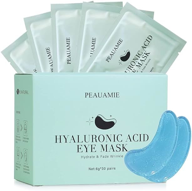 PEAUAMIE Under Eye Patchs Hyaluronic Acid Eye Mask for Dark Circles and Puffiness Wrinkle Eye Bags 30 Pairs - Product Image