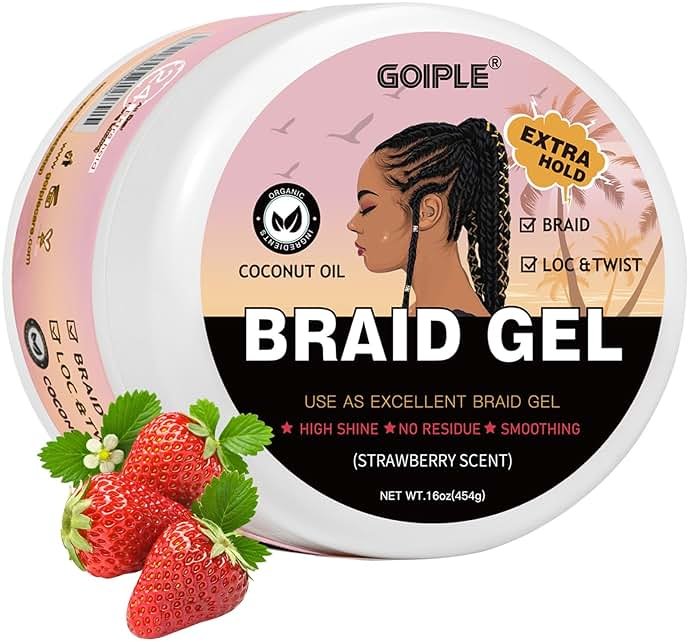 16oz Big Capacity Braid Gel Good for Twist, Locs, Braids, Edge No Flake Extra Hold High Shine Braiding Gel & Edge Control, Loc Gel Long Lasting for Locks, Cornrows Smooths & Tames Frizz - Product Image