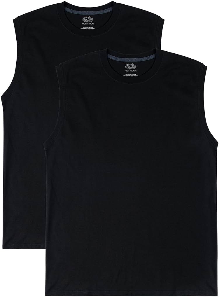 Fruit of The Loom Men's Eversoft Cotton Sleeveless T Shirts, Breathable & Moisture Wicking with Odor Control, Sizes S-4X - Product Image