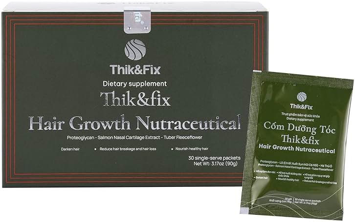 Thik&Fix Hair Growth Supplement - Thickening Powder for Fuller Hair, Reduces Hair Loss for Women and Men, Supports Natural Growth - Product Image