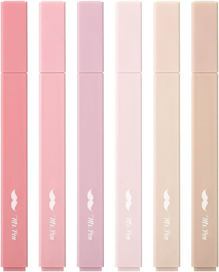 Mr. Pen- Aesthetic Highlighters No Bleed, 6 Pack, Assorted Colors, Chisel Tip, Cute Highlighters Assorted Colors for Journaling, Highlighting, Underlining, Fast Dry, Back to School Supplies - Product Image