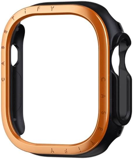 CASETiFY Impact Watch Case [Brushed Aluminium Bezel] Compatible with Apple Watch Ultra - 49mm - Orange - Product Image
