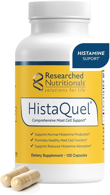 Researched Nutritionals HistaQuel - Dual-Action Histamine & Mast Cell Support Formula - Clinically Researched Flavonoid & Herbal Formula with Stinging Nettle & Black Cumin Seed Oil, 120 Capsules - Product Image