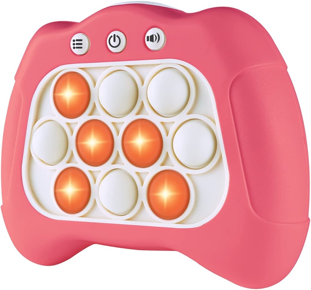 Intoypad Pop The Target! Handheld Speed Push Game Machine: A Fun Multiplayer Game for Family. Sensory Fidget Toy Christmas Toys Gifts for 6 7 8 9 10 11 12 Years Old Kids Road Trip Car Games Kids Pink - Product Image