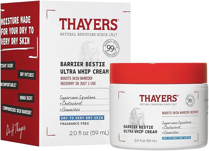 THAYERS Barrier Bestie Ultra Whip Face Cream, Moisturizer with Sugarcane Squalane and Ceramides, Skin Care for Dry to Very Dry Skin, 2.0 Oz - Product Image