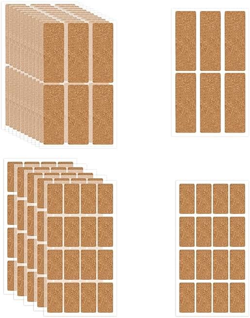 Honbay 168PCS Cork Label Stickers Removable Name Tags Sticker Wooden Self Adhesive Labels for Containers Jars Bottles or Kitchen Home Organization (2 Size) - Product Image