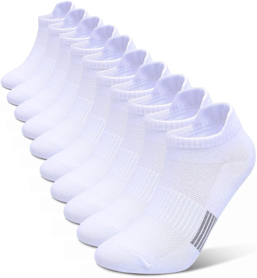 Henwarry Women's 10 Pairs Athletic Running Low Cut Socks Thin Cotton Soft Ankle Tab Socks - Product Image