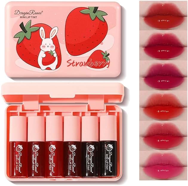 Lip Stain, 6 Colors Lip Tint Stain Mini Liquid Lipstick, Lip Stain Long Lasting Waterproof, Lip Gloss for Women, Makeup, Make Up, Makeup Set, Teen Girl Stuff, Cute Stuff, Maquillaje, High Pigment - Product Image