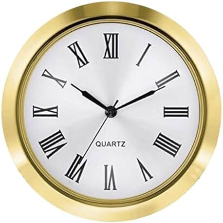 Eforcase Round Clock Insert 2.2 inch / 55mm Quartz Movement | Roman Number,Gold Trim,Round, Metal Case, Quartz Clock Insert for Craft - Product Image
