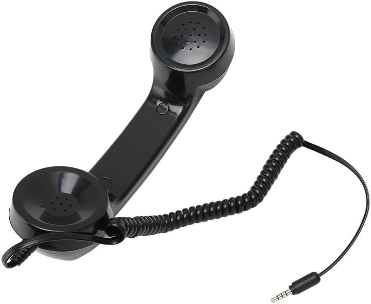 Retro Phone Handset, Handheld Cell Phone Receiver Radiation Proof Operation for Computers (Black) - Product Image