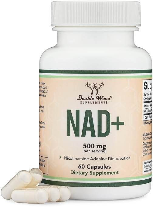 Double Wood Supplements NAD+ Anti Aging & Cell Regeneration | 500mg of 95% Pure NAD Plus Per Serving, 30 Day Supply | Similar to Nicotinamide Riboside | Third Party Tested, Vegan Safe, Non-GMO - Product Image