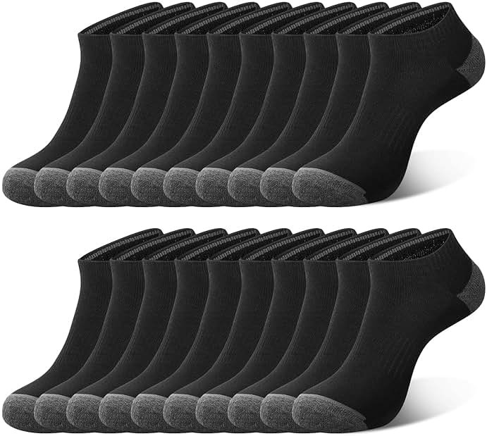 COOVAN 10 Pack Mens Ankle Low Cut Socks Athletic Cushion Casual Socks - Product Image