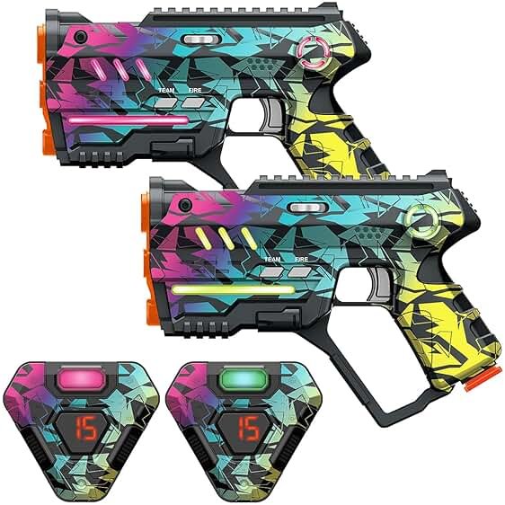 Laser Tag Set of 2, Lazer Tag Game for Kids Indoor & Outdoor Play, Gift Ideas for Kids Teens and Adults, Cool Toys for Teenage Ages 8 9 10 11 12+Year Old Boy & Girls - Product Image