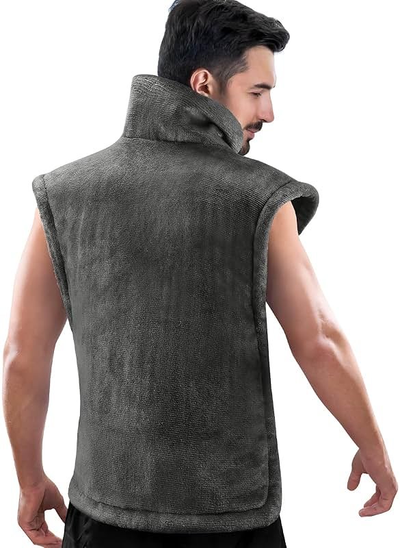 RENPHO King Size Heating Pad for Back, Fathers Day Dad Gifts for Husband & Birthday Gifts for Men, FSA Eligible, 24"x37" XL Large Weighted Electric Heat Pad for Neck and Shoulder, ETL Certified, Gray - Product Image