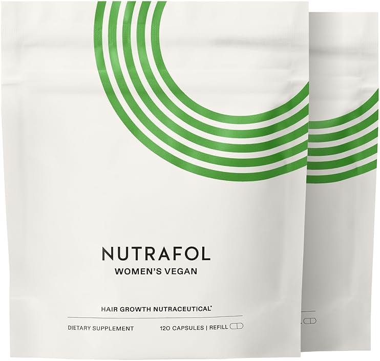 Nutrafol Women's Hair Growth Supplements, For Women 18-44 Years Old, Clinically Tested for Visibly Thicker, Stronger Hair, 100% Vegan Ingredients, Dermatologist Recommended - 2 Month Supply, 2 Pouches - Product Image