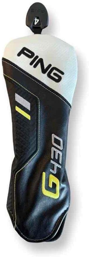 PING G430 Fairway Wood Headcover, Black-White-Yellow-Gray, Leather, Adjustable Number TAG - Product Image