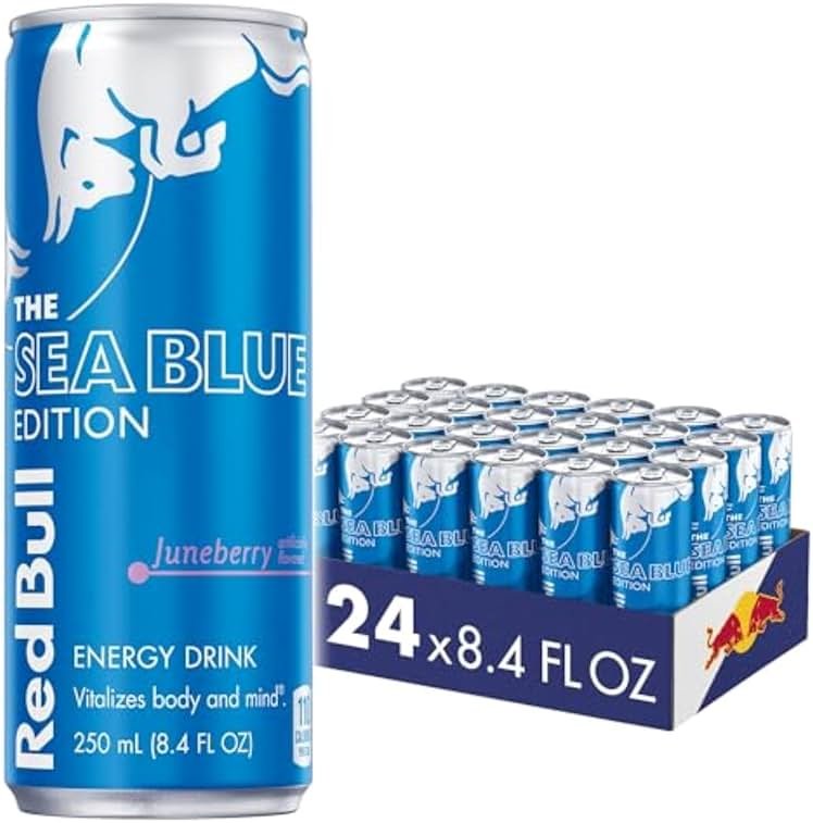 Red Bull Sea Blue Edition Energy Drink, 8.4 Fl Oz Can, 24 Pack - Product Image