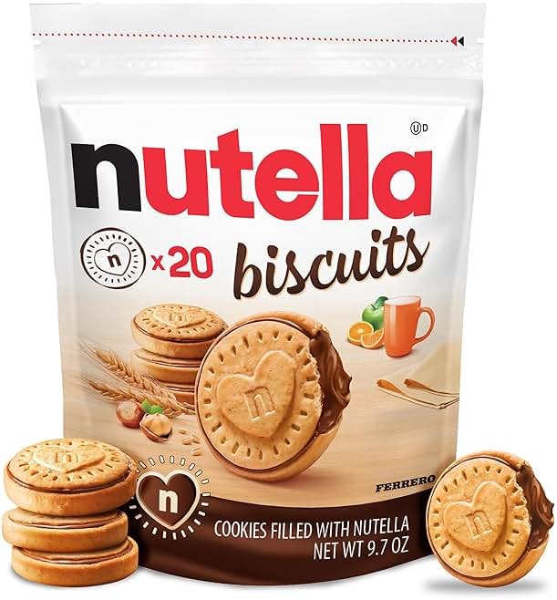 Nutella Biscuits Cookies Filled with Nutella Hazelnut Spread, Sweet Snack Pack, 9.7 oz - Product Image