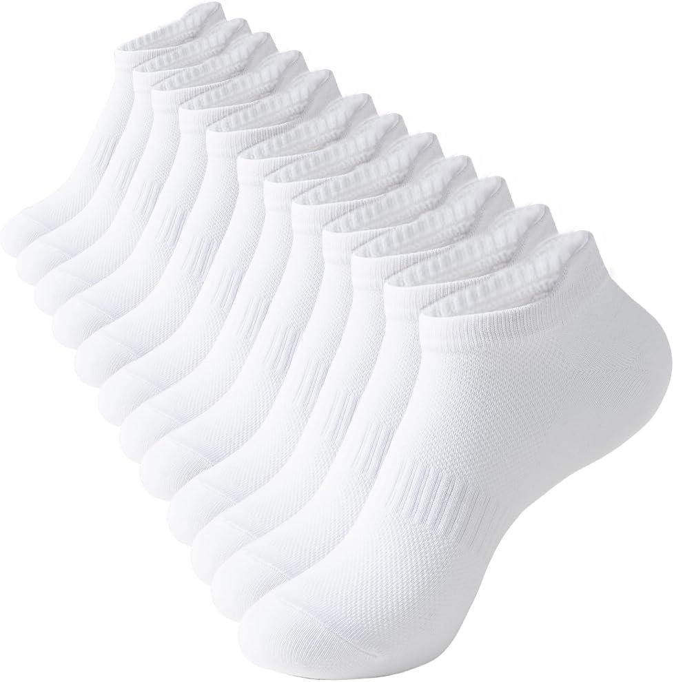 ACCFOD Womens Ankle Socks Athletic Running Low Cut Socks With Tab 6 Pairs - Product Image
