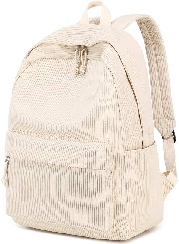 BTOOP School Backpack for Teens Large Corduroy Bookbag Lightweight 15.6 inch Laptop Bag for Girls Women Casual High School College - Product Image