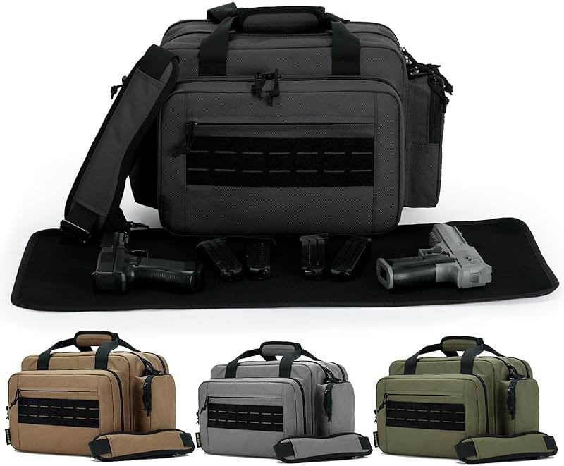 VEAGIA Range Bag,Pistol Case,Gun Range Bags For Handguns And Ammo Pouch 2 Pistols Soft Carrying Shooting Bag - Product Image