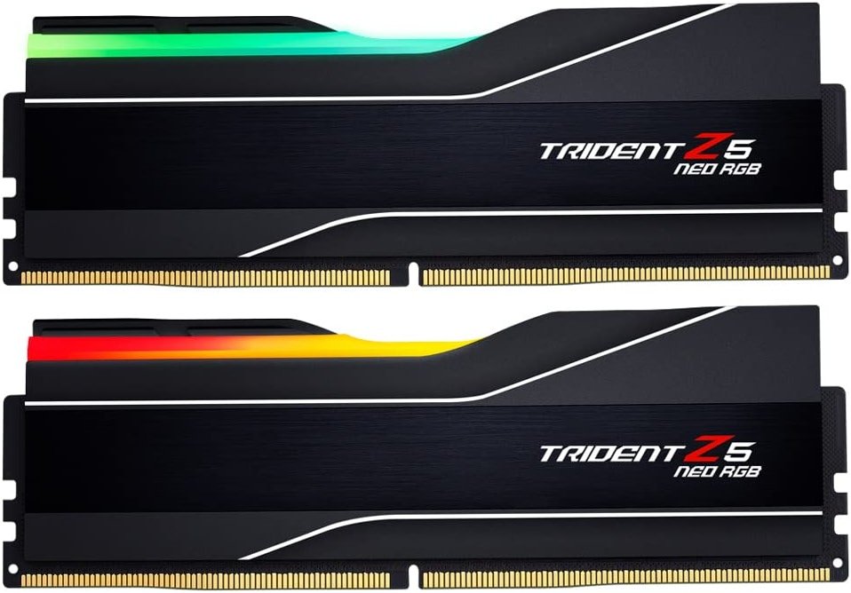 G.SKILL Trident Z5 Neo RGB Series DDR5 RAM (AMD Expo & Intel XMP 3.0) 32GB (2x16GB) 6000MT/s CL30-38-38-96 1.35V Desktop Computer Memory U-DIMM - Matte Black (F5-6000J3038F16GX2-TZ5NR) - Product Image