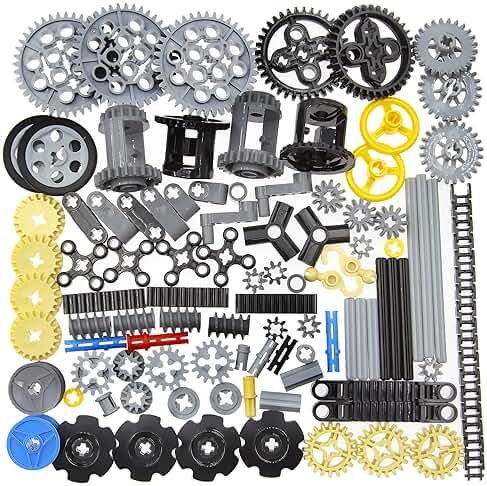 ASTEM 100+PCS Technic Gears and Axles Compatible with Technic-Sets,Gears-Rack (Gears-Pins-Axles Differential New) for Car Building Brick Accessories Pieces Sets (Random Color) - Product Image