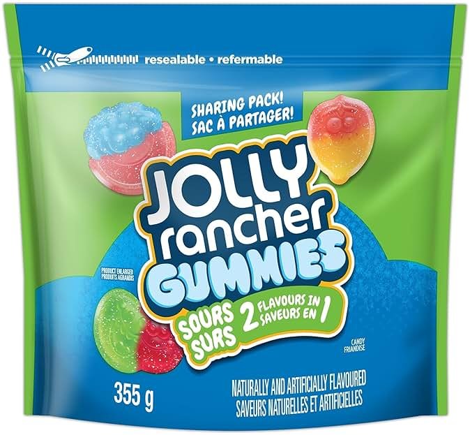 Jolly Rancher Misfits Assorted Sours Gummies, 355g/12.4 oz, Sharing Bag, Imported from Canada) - Product Image