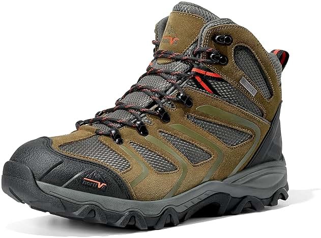 NORTIV 8 Men's Ankle High Waterproof Hiking Boots Outdoor Lightweight Shoes Trekking Trails Armadillo - Product Image